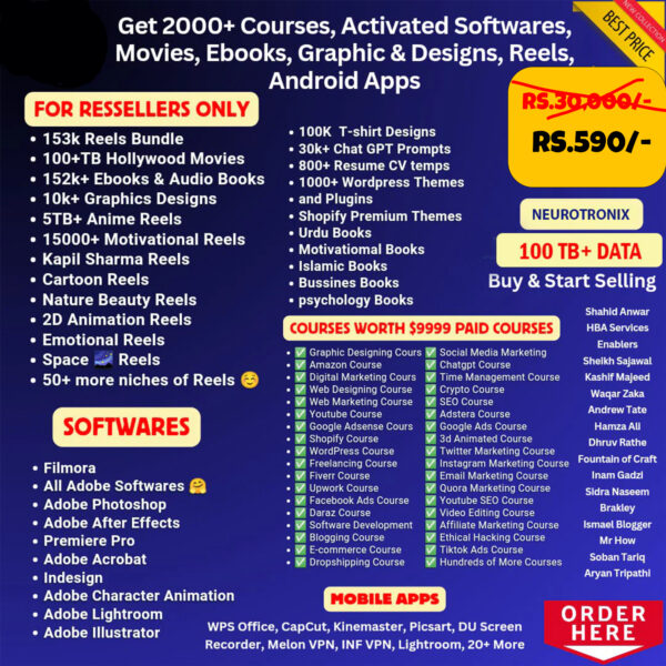 2000+ GB Courses / Reels & Data Bundle